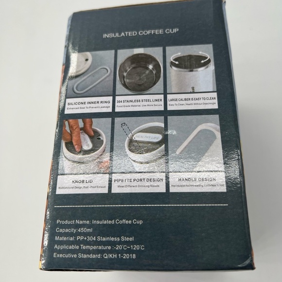 Insulated coffee cup purple. Comes with straw and lid new 450 ml office cup - Picture 14 of 15